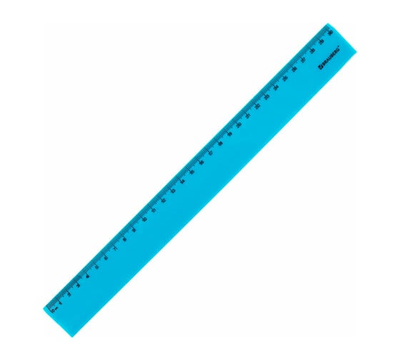 Пластиковая линейка BRAUBERG Neon 30 см, непрозрачная, ассорти 210751