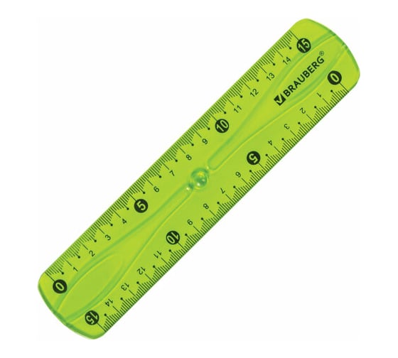 Пластиковая линейка BRAUBERG Flex, гибкая, 15 см ассорти, европодвес 210673
