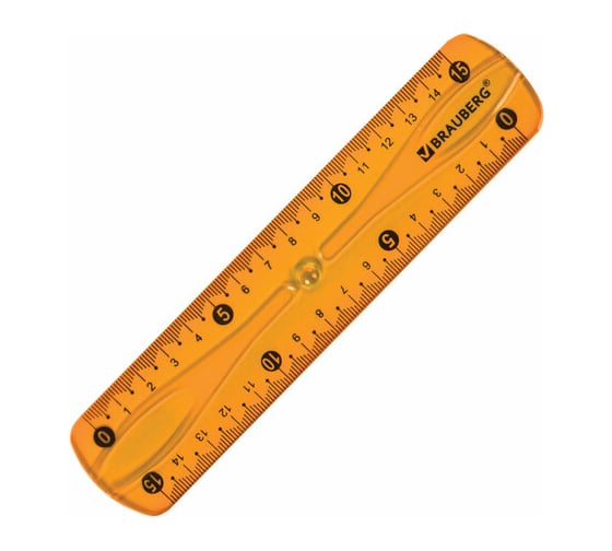 Пластиковая линейка BRAUBERG Flex, гибкая, 15 см ассорти, европодвес 210673