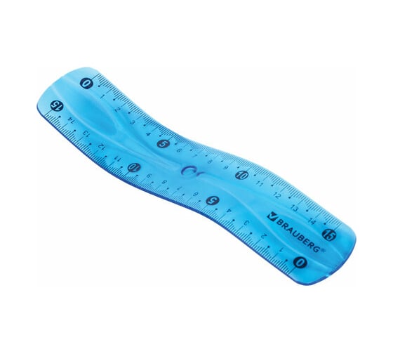 Пластиковая линейка BRAUBERG Flex, гибкая, 15 см ассорти, европодвес 210673