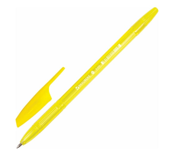 Шариковая ручка BRAUBERG X-333 Neon синяя, корпус тонированный ассорти, узел 0,7 мм, линия письма 0,35 мм 142829 1