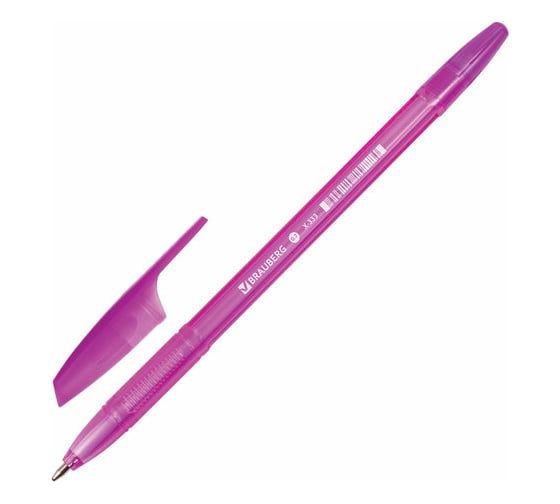 Шариковая ручка BRAUBERG X-333 Neon синяя, корпус тонированный ассорти, узел 0,7 мм, линия письма 0,35 мм 142829