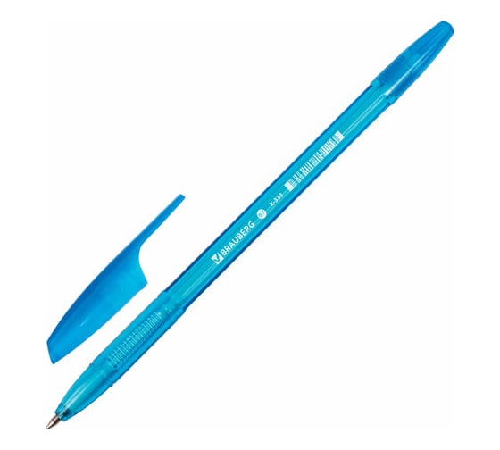 Шариковая ручка BRAUBERG X-333 Neon синяя, корпус тонированный ассорти, узел 0,7 мм, линия письма 0,35 мм 142829