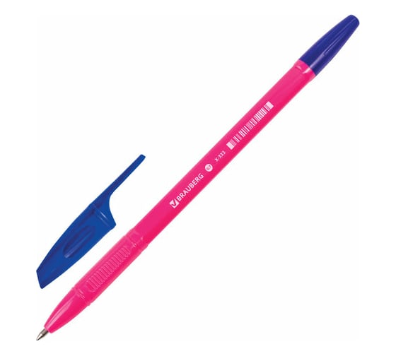 Шариковая ручка BRAUBERG X-333 Neon Solid синяя, корпус ассорти, узел 0,7 мм, линия письма 0,35 мм 142831