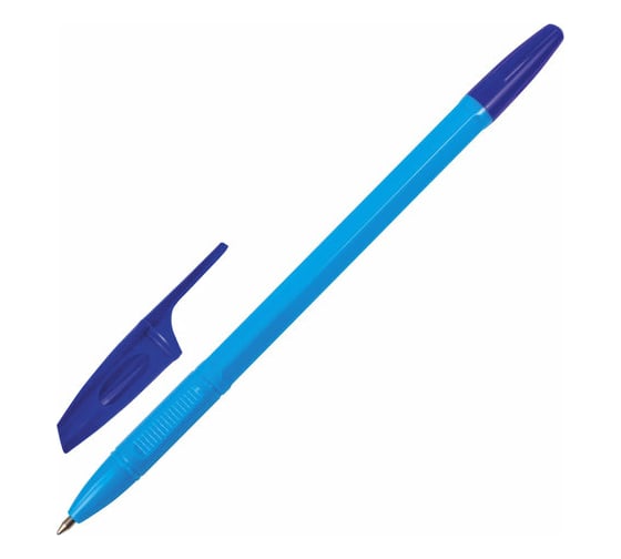 Шариковая ручка BRAUBERG X-333 Neon Solid синяя, корпус ассорти, узел 0,7 мм, линия письма 0,35 мм 142831