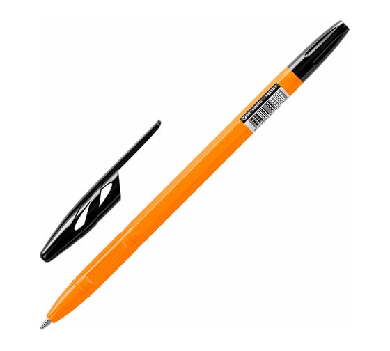 Шариковая ручка BRAUBERG Ultra Orange черная, узел 0,7 мм 143563