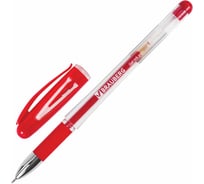 Гелевая ручка с грипом BRAUBERG Geller красная, игольчатый узел 0,5 мм, линия письма 0,35 мм 141181