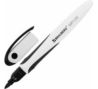 Маркер для белой доски BRAUBERG Soft Lite стираемый, черный, 3 мм, резиновая вставка 152103