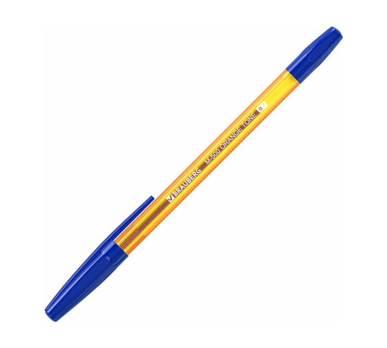 Шариковая ручка BRAUBERG M-500 Orange Tone синяя, корпус тонированный оранжевый, узел 0,7 мм, линия письма 0,35 мм 143451
