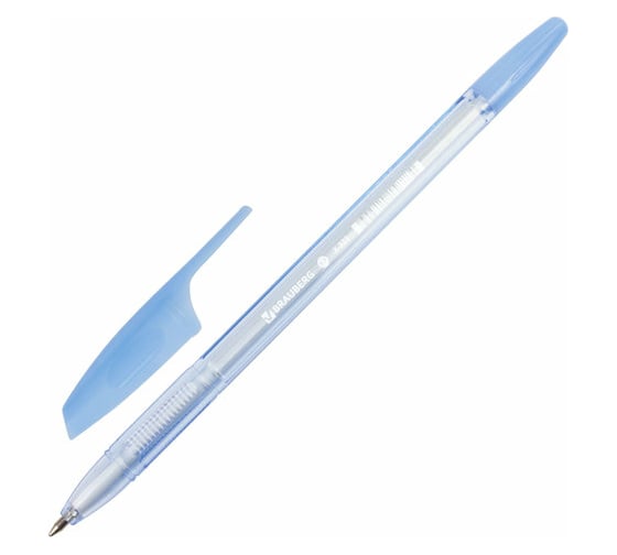 Шариковая ручка BRAUBERG X-333 Pastel синяя, корпус тонированованный ассорти, узел 0,7 мм, линия письма 0,35 мм 142830