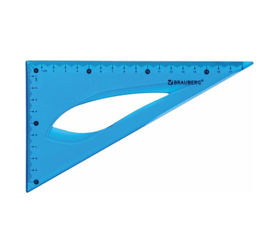 Пластиковый треугольник BRAUBERG Flex, угол 30, 18 см, гибкий, ассорти, европодвес 210677