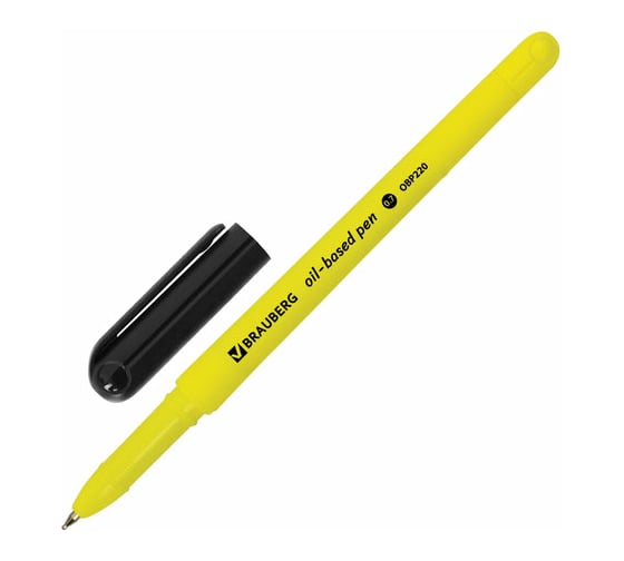Масляная шариковая ручка BRAUBERG Fine Neon синяя, корпус ассорти, узел 0,7 мм, линия письма 0,35 мм 142948