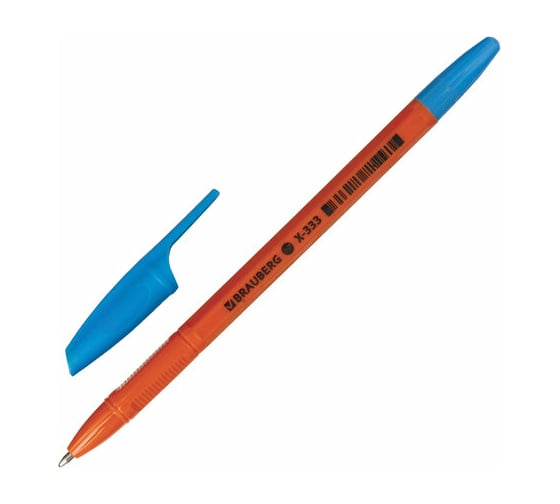 Шариковая ручка BRAUBERG X-333 Mix синяя, корпус ассорти, узел 0,7 мм, линия 0,35 мм 142960 1