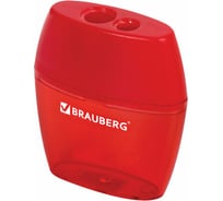Точилка BRAUBERG Diamond Dual 2 отверстия для чернографитных карандашей (в том числе утолщенных), с контейнером, ассорти 226941