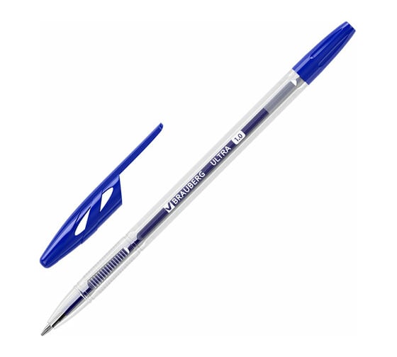Шариковая ручка BRAUBERG Ultra синяя, узел 1 мм 143558 1