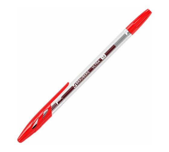 Шариковая ручка BRAUBERG Ultra красная, узел 1 мм 143560
