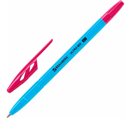 Шариковая ручка Ultra Mix BRAUBERG синяя, узел 0,7 мм 50 шт 143567