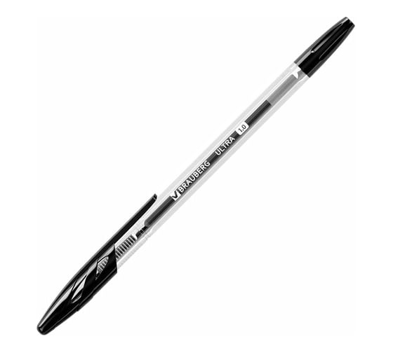 Шариковая ручка BRAUBERG Ultra черная, узел 1 мм 143559
