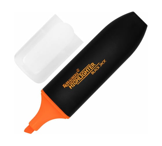 Текстовыделитель BRAUBERG Black Jack оранжевый, линия 1-5 мм 151897 1
