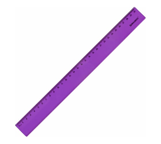 Пластиковая линейка BRAUBERG Fruity 30 см, тонированная, ассорти 210767