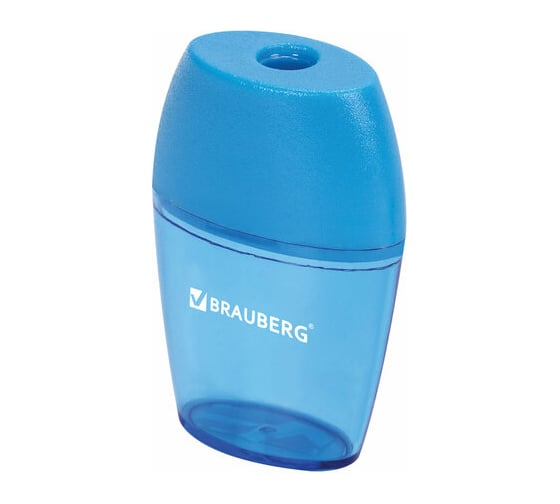 Точилка BRAUBERG Diamond, с контейнером, овальная, в дисплее, ассорти 222491