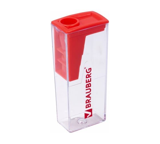 Точилка BRAUBERG Assistant с контейнером, пластиковая, корпус ассорти 228451