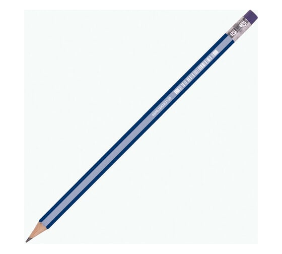 Чернографитный карандаш BRAUBERG Gx-100, 1 шт., Hb, с ластиком, корпус синий, 181720