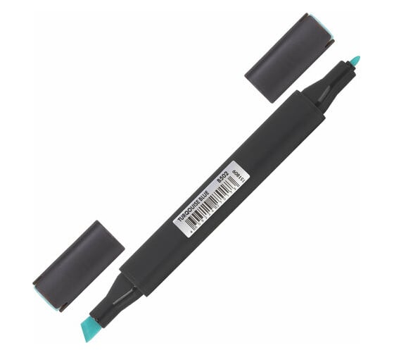 Двусторонний маркер для скетчинга BRAUBERG 1 мм - 6 мм Art Classic, Бирюзовый (B502), 151809