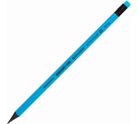 Чернографитный карандаш Ultra Color BRAUBERG, Hb, с ластиком, пластиковый 72 шт 181708