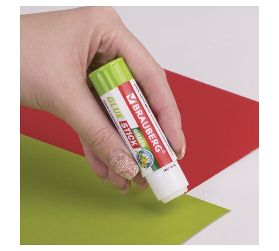 Клей-карандаш на натуральной основе BRAUBERG Green, 8 г, 270436