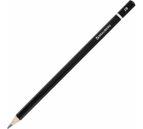 Чернографитный карандаш Touch line BRAUBERG, 2В, корпус черный, заточенный 100 шт 180623