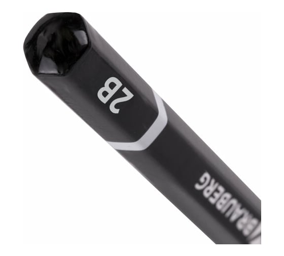 Чернографитный карандаш BRAUBERG, 1 шт., Touch line, 2В, корпус черный, заточенный, 180623