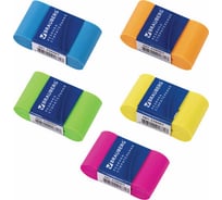 Ластик BRAUBERG Rainbow, 42x23x13 мм, цвет ассорти, картонный держатель, 228067