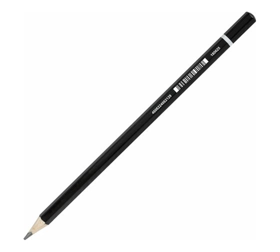 Чернографитный карандаш BRAUBERG, 1 шт., Touch line, Н, корпус черный, заточенный, 180625