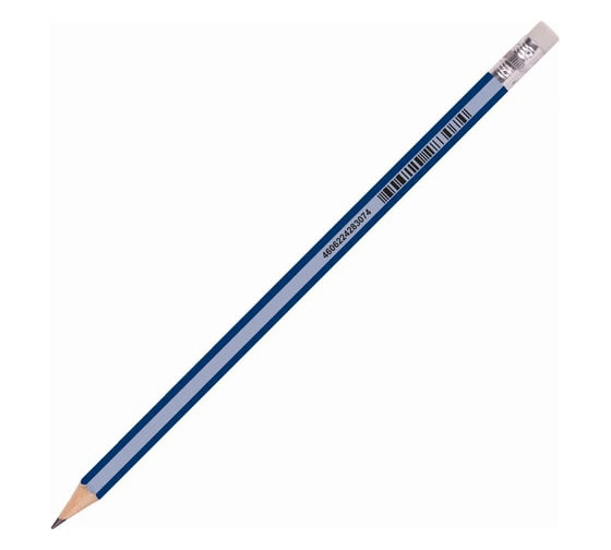 Чернографитный карандаш BRAUBERG G-100, 1 шт., Hb, с ластиком, корпус ассорти, 181714