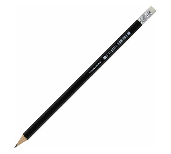 Чернографитный карандаш BRAUBERG Style Pro, 1 шт., Hb, с ластиком, корпус черный, 181723