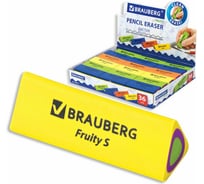 Ластик Fruity S BRAUBERG, 44x15x15 мм, цвет ассорти, треугольный 36 шт 228713