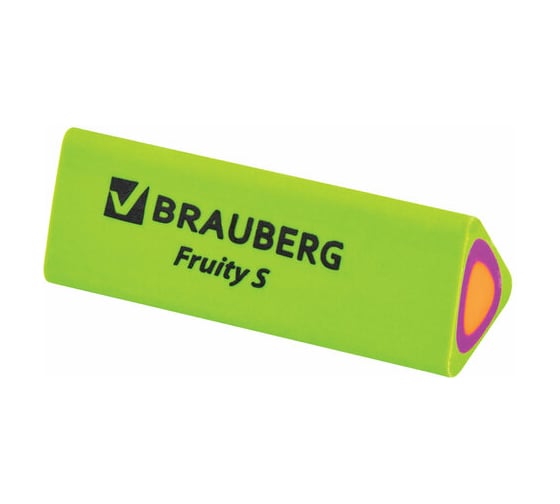Ластик BRAUBERG Fruity S, 44x15x15 мм, цвет ассорти, треугольный, 228713