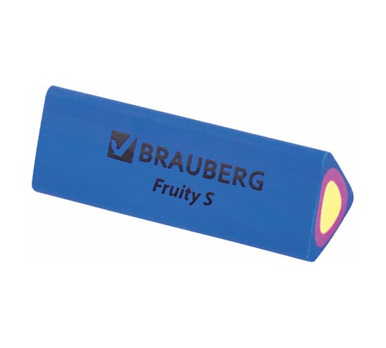 Ластик BRAUBERG Fruity S, 44x15x15 мм, цвет ассорти, треугольный, 228713