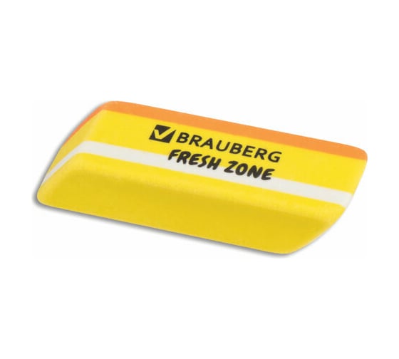 Ластик BRAUBERG большой Fresh Zone, 60x18x12 мм, цвет ассорти, прямоугольный, скошенный, 228717