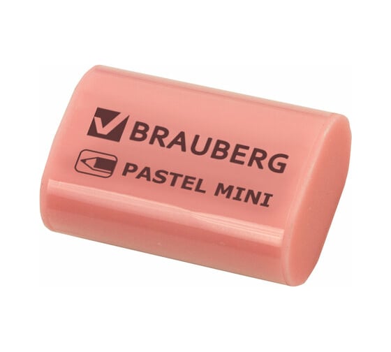 Ластик BRAUBERG Pastel Mini, 27x18x10 мм, ассорти пастельных цветов, экологичный Пвх, 229581