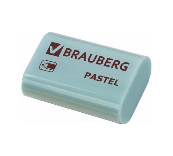 Ластик BRAUBERG Pastel, 37x24x11 мм, ассорти пастельных цветов, экологичный Пвх, 229582
