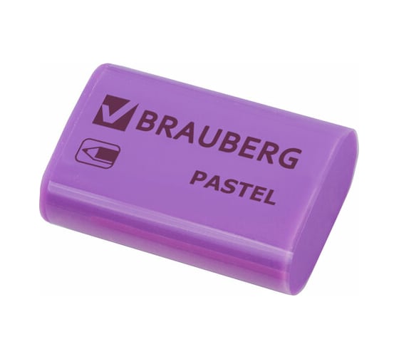 Ластик BRAUBERG Pastel, 37x24x11 мм, ассорти пастельных цветов, экологичный Пвх, 229582