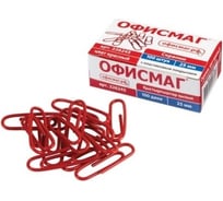 Скрепки 25 мм ОФИСМАГ, красные, в картонной коробке 25 упаковок по 100 шт 226245