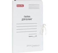 Папка для бумаг с завязками ОФИСМАГ, картонная, мелованная, гарантированная плотность 320 г/м2, до 200 листов 25 шт 124568