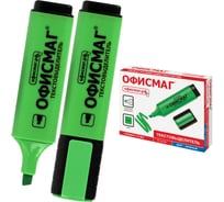 Текстовыделитель зеленый ОФИСМАГ, линия 1-5 мм 12 шт 151204