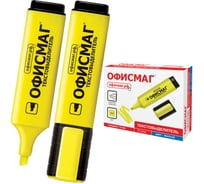 Текстовыделитель желтый ОФИСМАГ, линия 1-5 мм 12 шт 151203