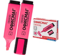 Текстовыделитель розовый ОФИСМАГ, линия 1-5 мм 12 шт 151205