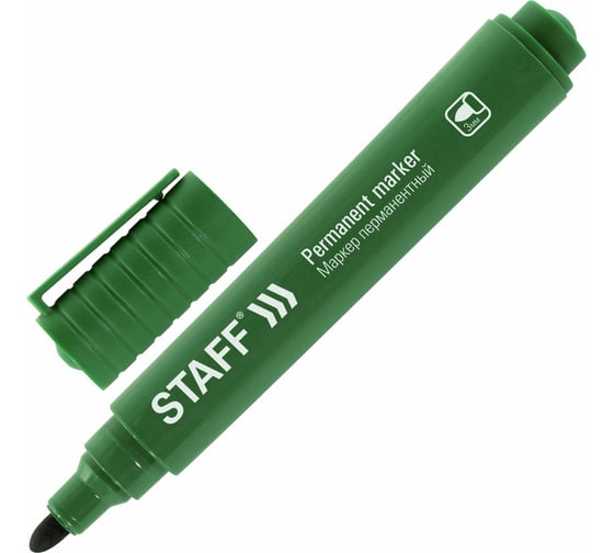 Перманентный маркер Staff Basic Budget Pm-125, зеленый, круглый наконечник 3 мм 152177