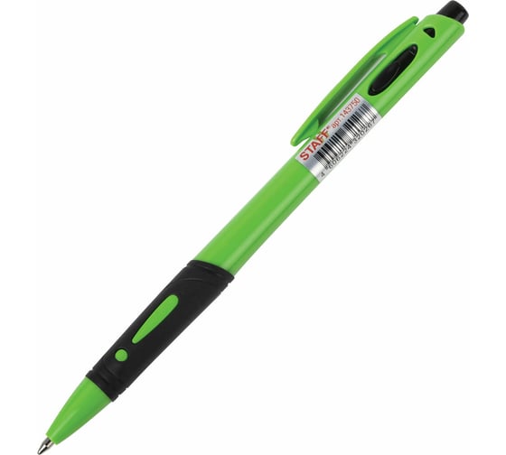 Автоматическая шариковая ручка Staff с грипом Bp-16 Neon, cиняя, ассорти линия письма 0.35 мм 143750